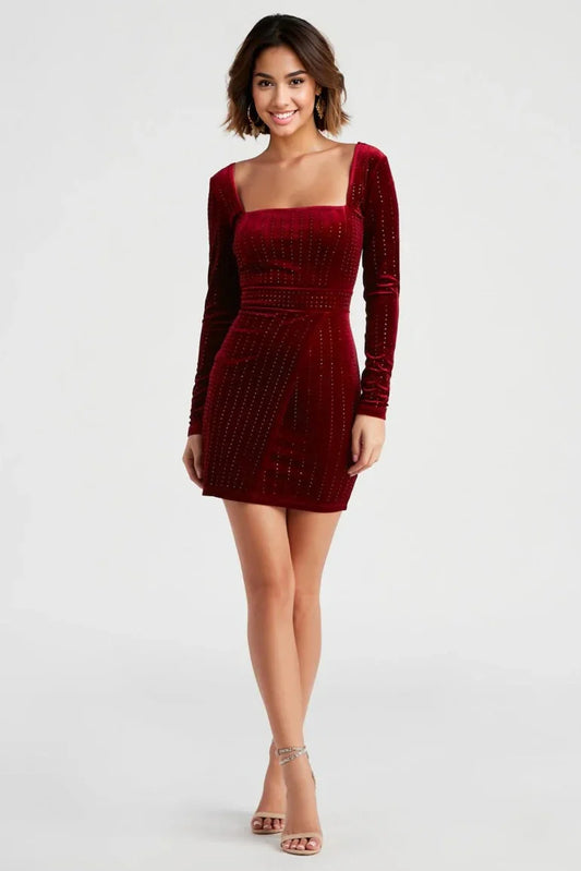 Katrina Velvet Long Sleeve Dress