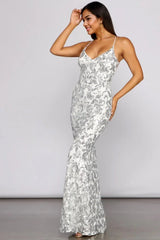 Formal Sequin Scroll Dress