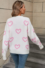 Pink Heart Baggy Sweater