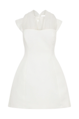 Maryam Tulle Bow Mini Dress - White