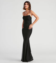 Addison Glitter Mesh Formal Dress