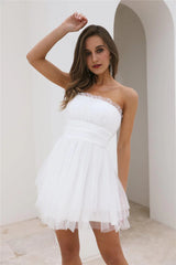 Hollywood Lights Tulle Mini Dress White