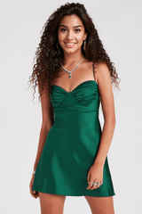 Breathtaking View Satin A-Line Short Dress