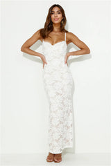 Soft Sweet Lace Maxi Dress White