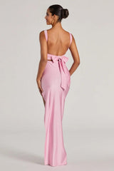 Backless High Slit Slim-Fit Formal Dress