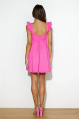 Ready For Brunch Mini Dress Hot Pink