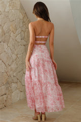 HOMECOMING- Her Best Version Strapless Maxi Dress Pink