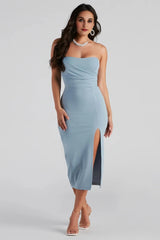 Zadie Formal High-Slit Midi Dress