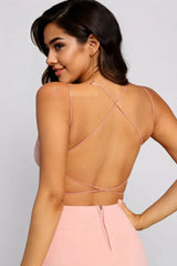 Lace-Up Back Formal Dress