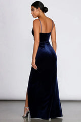 Velvet Wrap Formal Dress