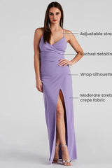 Sasha Formal High Slit Wrap Dress