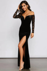 Formal Velvet And Lace Mermaid Dress