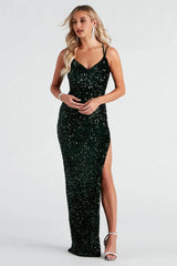 Jacqueline Formal V-Neck Long Dress