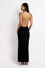 Strappy Circle Cutout Maxi Dress - Black