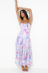 Seasonal Bloom Maxi Dress Purple