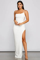 Asymmetrical One-Shoulder Formal Dress