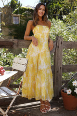 Wishful Strapless Maxi Dress Yellow