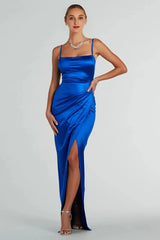 Mayra Formal Satin Slit Long Dress