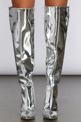 Chrome Cutie Over The Knee Boots