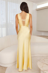 Juicy Stories Satin Maxi Dress Yellow