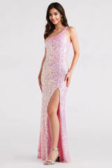 Formal One-Shoulder Sequin Dress