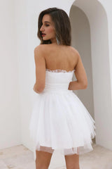 Hollywood Lights Tulle Mini Dress White