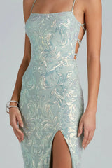 Sequin Laceup Mermaid Formal Dress