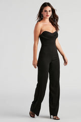 New Fling Crepe Strapless Jumpsuit