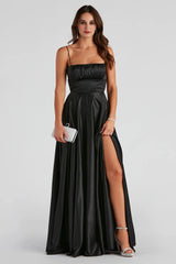 Jenny A-Line Satin Formal Dress