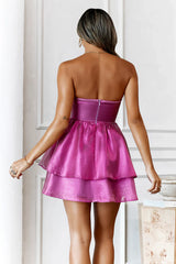 Spin Around Girl Strapless Mini Dress Pink