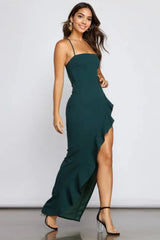 Sleeveless High Slit Formal Dress