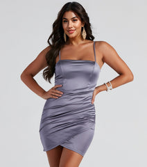 Wrapped In Stylish Satin Mini Dress