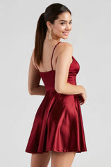 Flirty Feels Satin Skater Dress