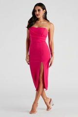 Zadie Formal High-Slit Midi Dress