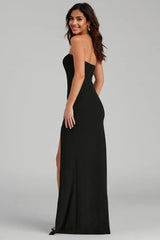 Strapless High Slit Formal Dress