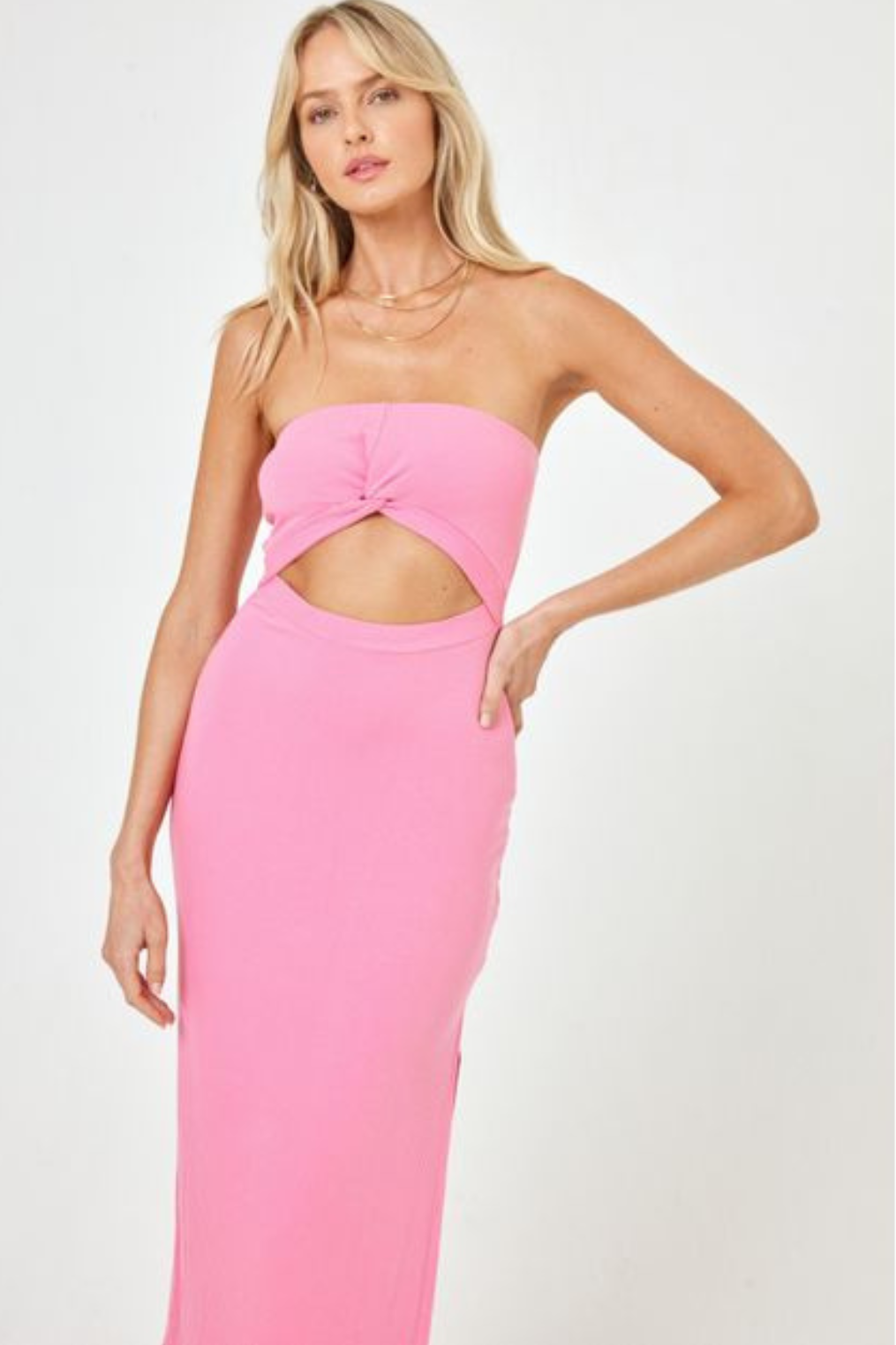 LSpace | Kierra Strapless Midi Dress - Guava Pink