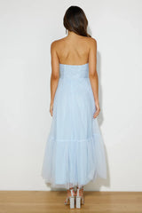 Royal Treasure Tulle Maxi Dress Blue