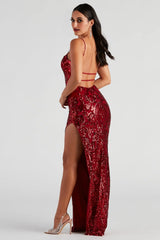 Jenelle Formal Sequin Open Back Dress