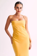 Sydney Straight Neck Slip Maxi Dress - Yellow