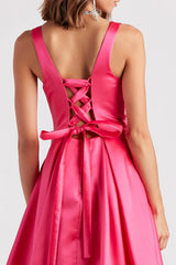 Satin Lace-Up A-Line Ball Gown