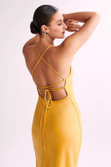 Sydney Straight Neck Slip Maxi Dress - Yellow