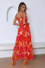 Like A Sunflower Midi Dress Orange