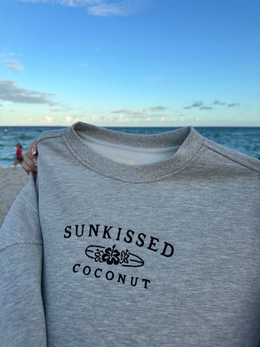 Afternoon Grey Sunkissedcoconut Logo Embroider Sweatshirt