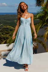 Chain Of Daisies Maxi Dress Ice Blue