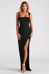 Savannah Formal Crepe Long Dress