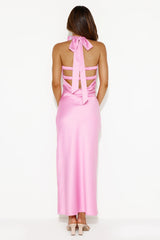 Forever Trend Strapless Satin Maxi Dress Pink