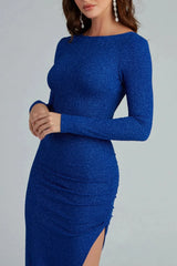 Denise Long Sleeve Glitter Knit Dress