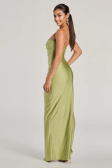 Anisley Strapless High Slit Slim Formal Dress