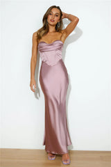 Loves Luxe Satin Maxi Dress Mauve