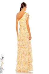 Long Formal One Shoulder Print Gown